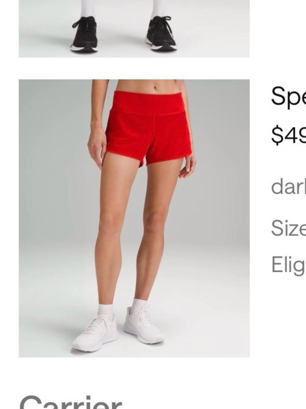 lululemon Speed Up Mid-Rise Lined Short 4" Red Size 6